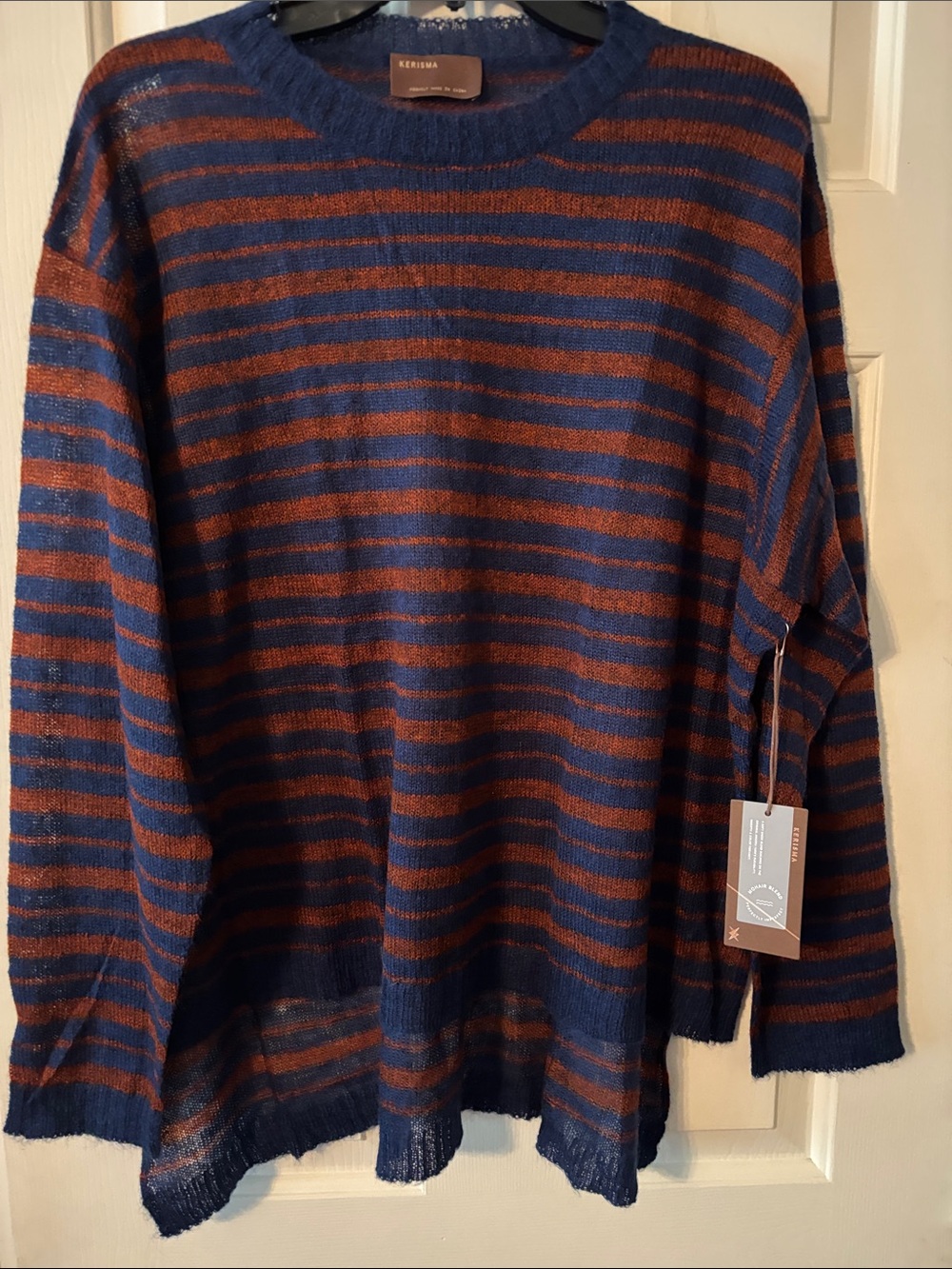 Kerisma Navy and Rust Stripedhi- low  Sweater